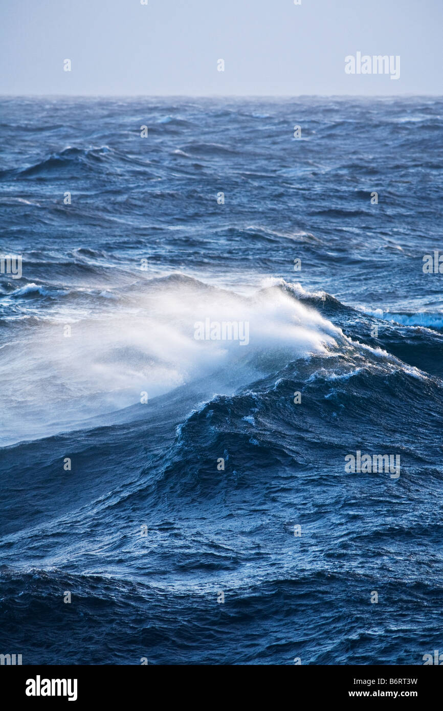 Stürmischer See und große Welle im südlichen Ozean Antarktis gales Stockfoto