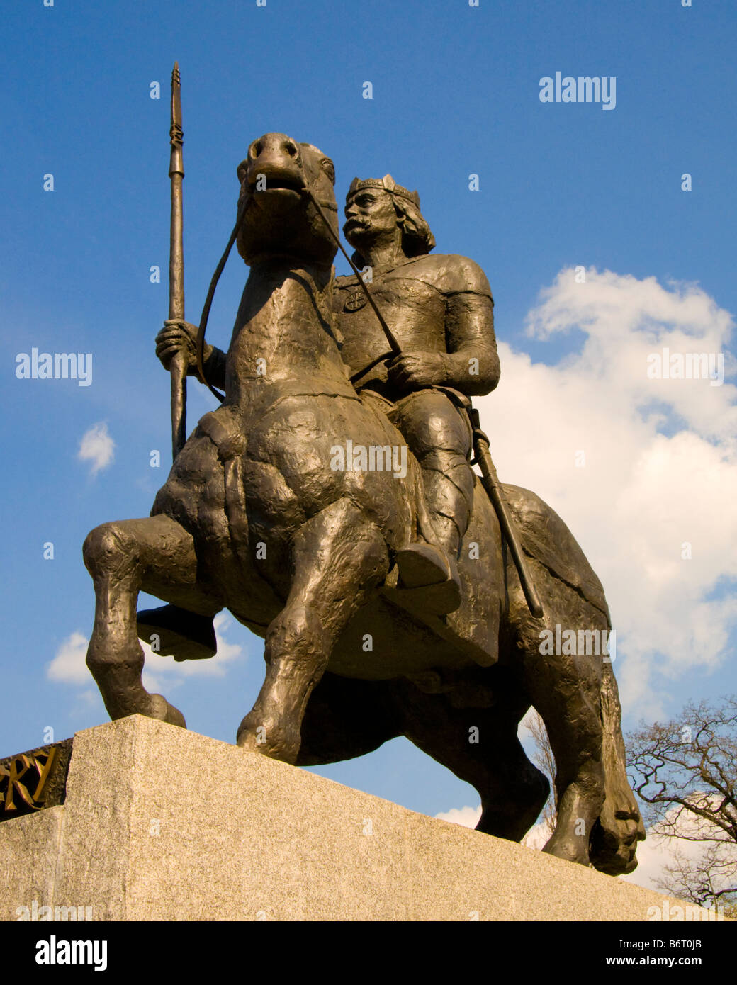 Breslau, Schlesien, Polen. Statue von Boleslaw der tapfere oder Fett (Boleslaw Chrobry; König von Polen 992-1025) Stockfoto