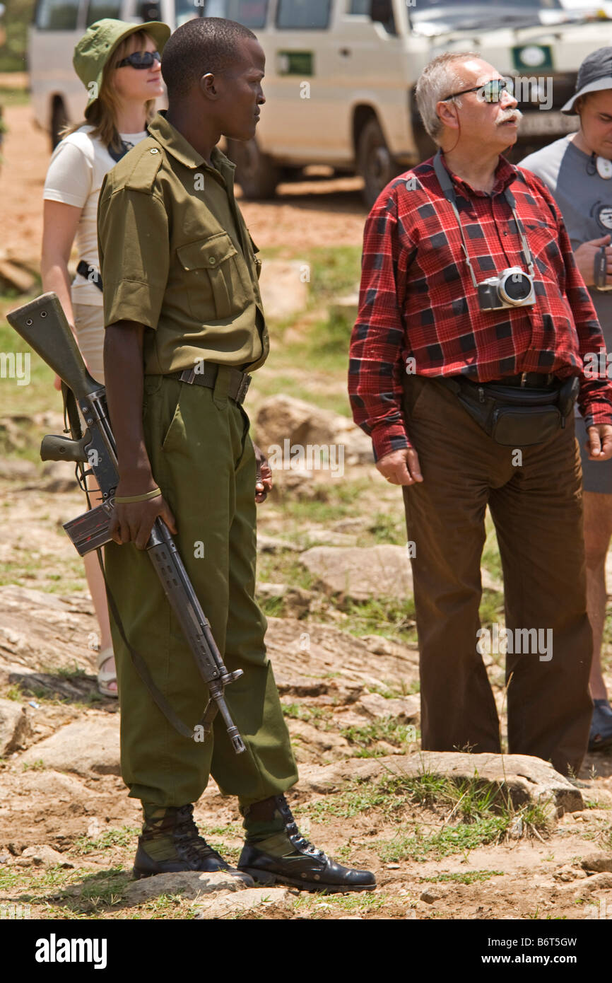 Masai Mara Game Park Kenia Afrika Sicherheit Stockfoto