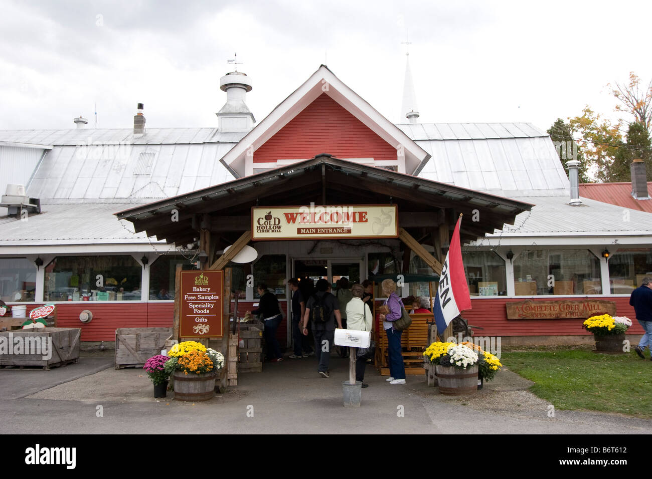 Cold Hollow Cider Mill in Waterbury, Vermont 5. Oktober 2008 Stockfoto