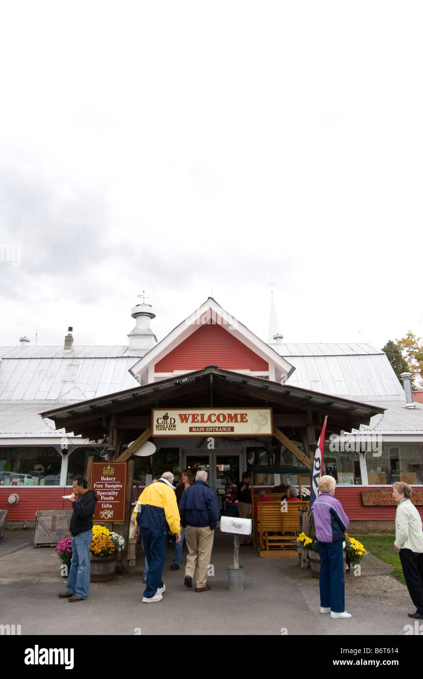 Cold Hollow Cider Mill in Waterbury, Vermont 5. Oktober 2008 Stockfoto