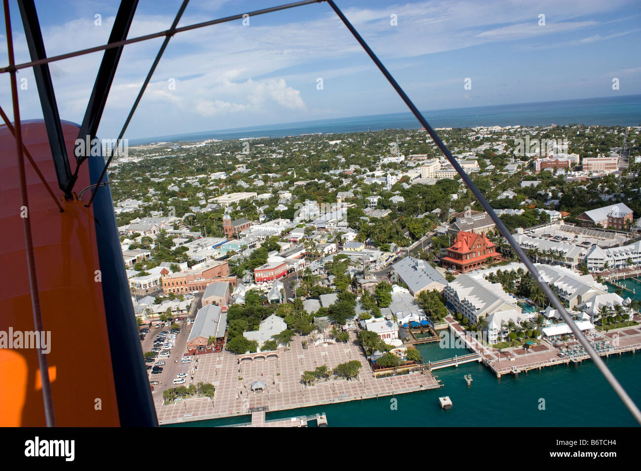 Luftaufnahme des Mallory Square in Key West Florida Stockfoto