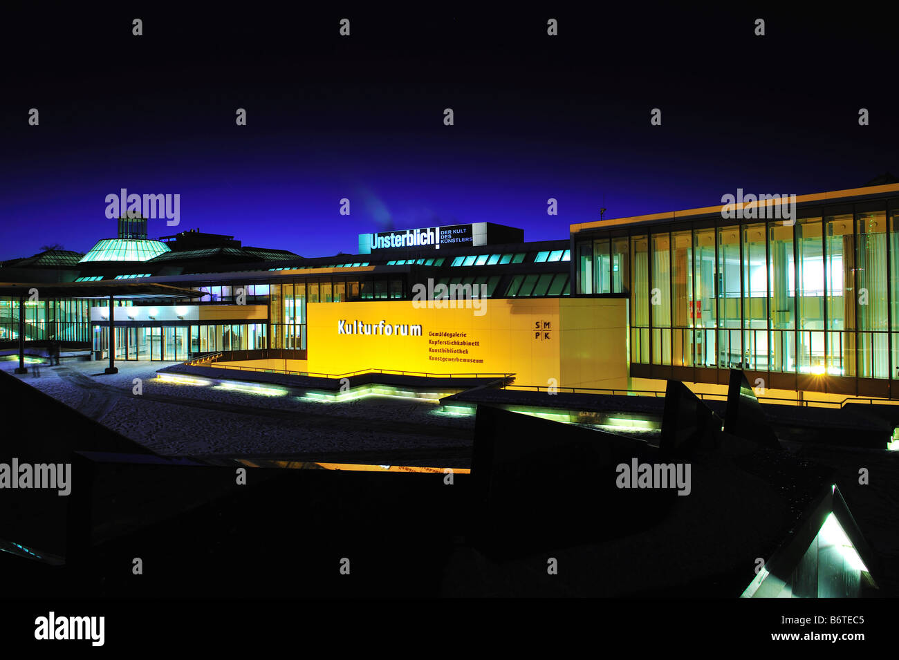 Berlin, Kulturforum, Nacht Stockfoto