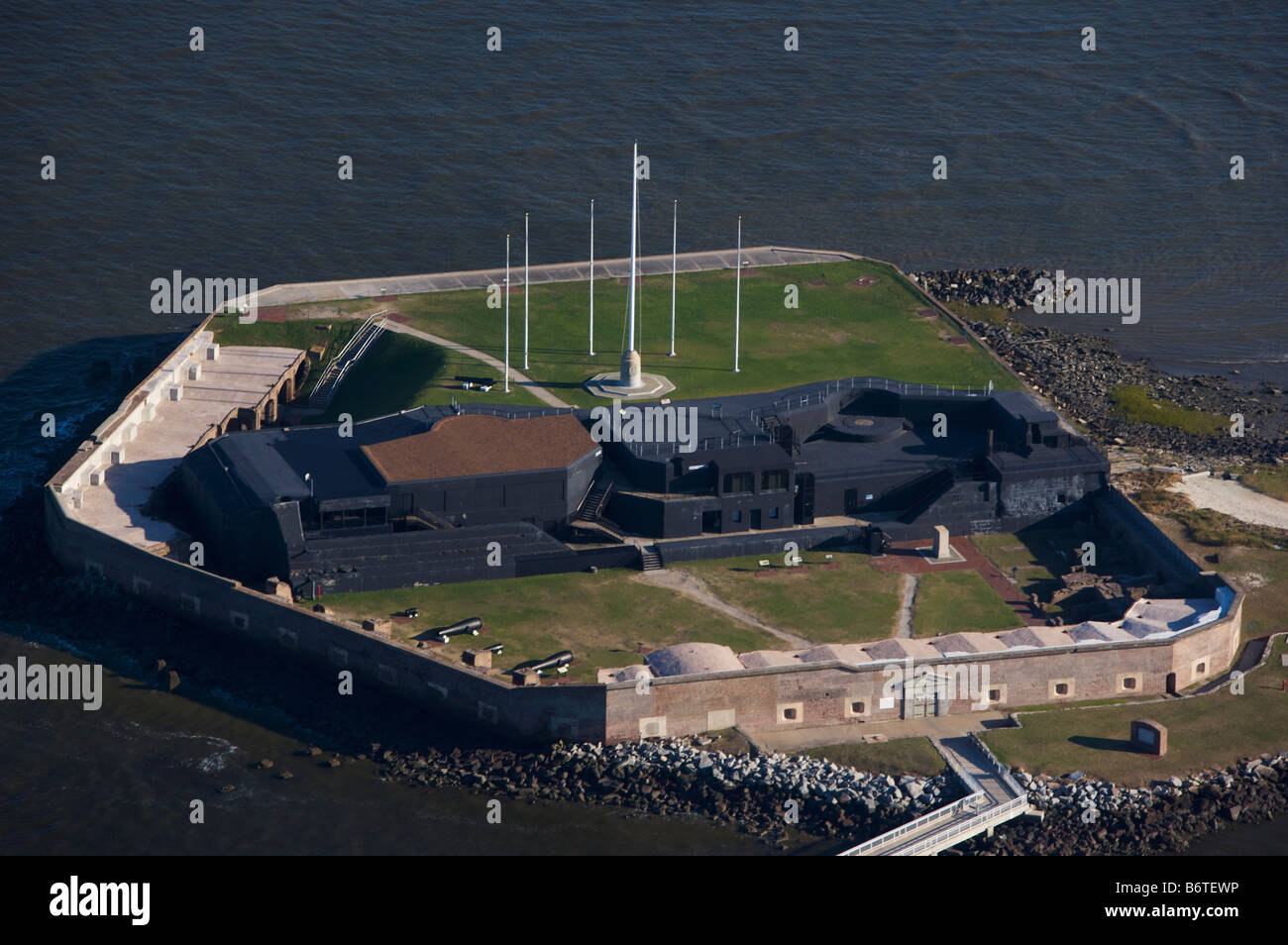Luftaufnahme von Fort Sumter die InselFestung in Charleston Harbor