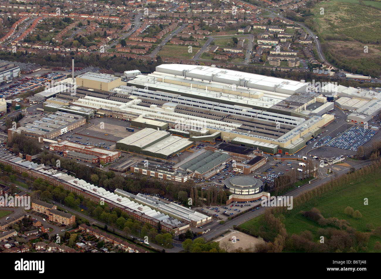 Luftaufnahme Longbridge Autofabrik in Birmingham West Midlands. Industriestandort Großbritannien UK Industrie Stockfoto