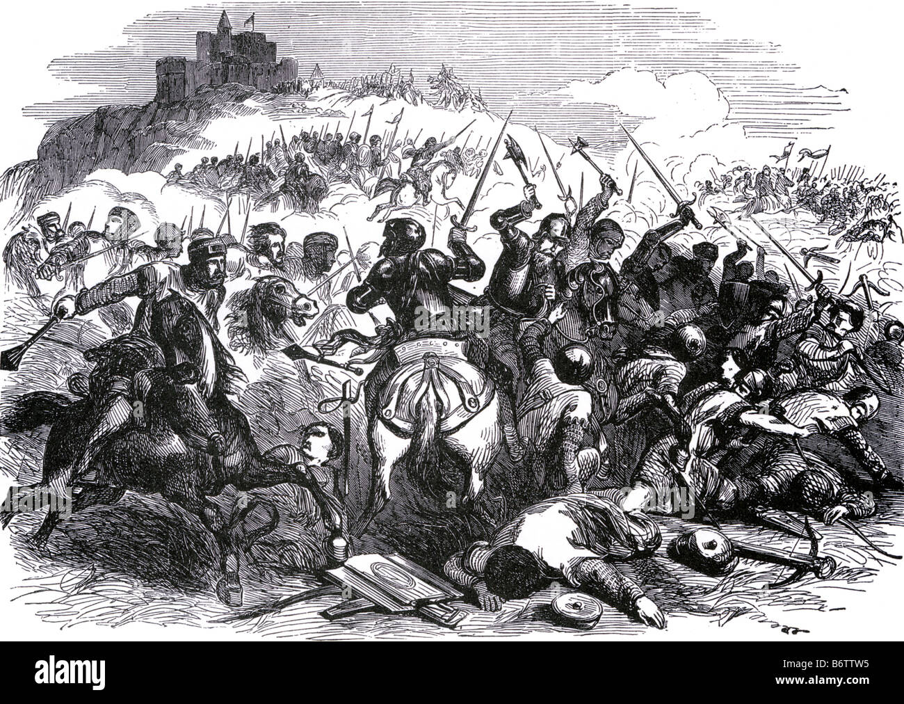 Schlacht von BANNOCKBURN 1314 eine der entscheidenden Schlachten an den Unabhängigkeitskriegen zwischen Schottland und England Stockfoto