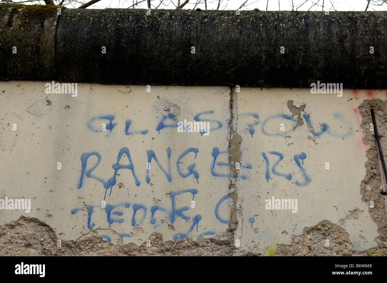 Berlin wall Glasgow Rangers Graffiti Deutschland Deutschland schottischen Fußball-Nationalmannschaft Stockfoto