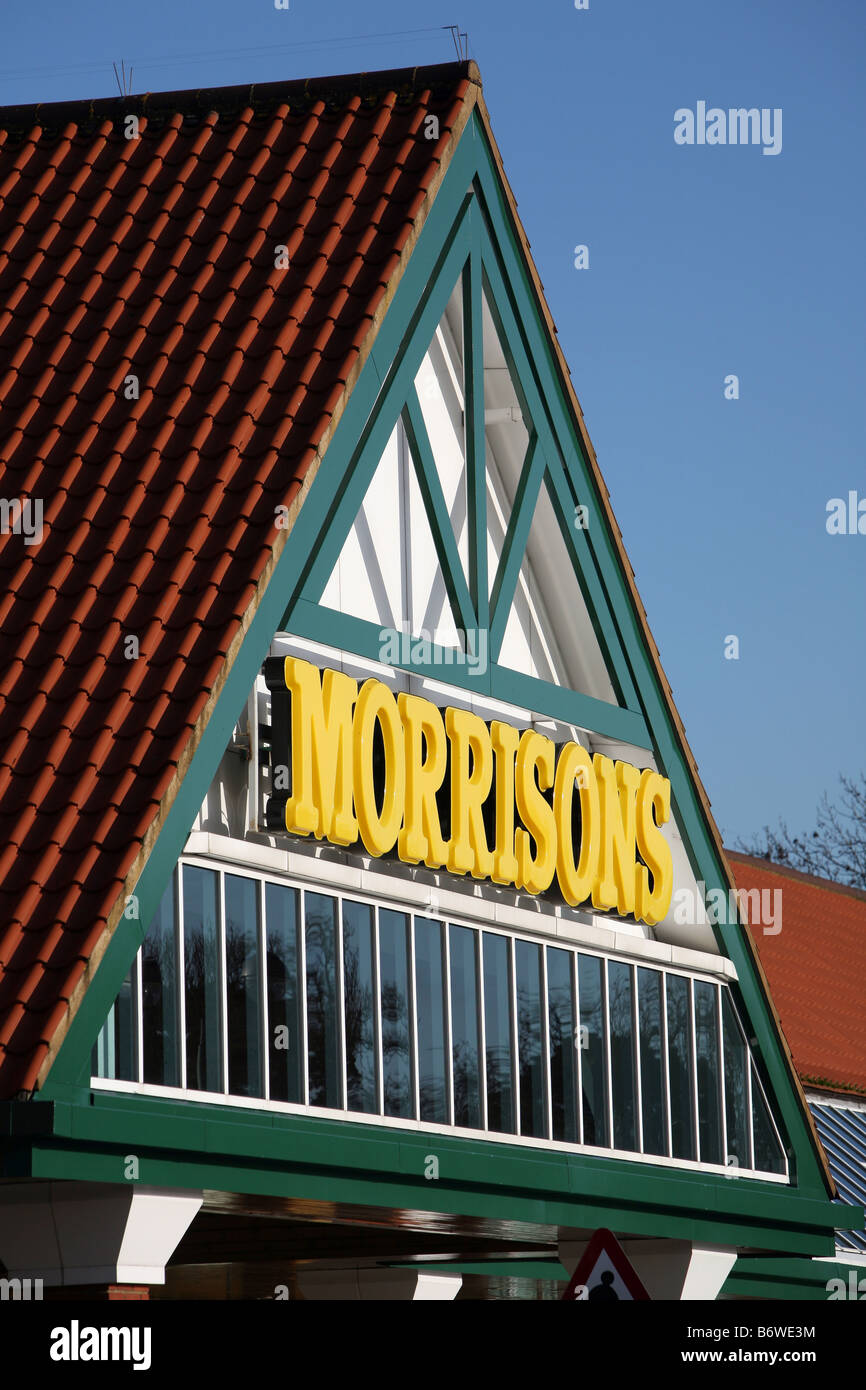 Morrisons Supermarkt Shop Zeichen Stockfoto