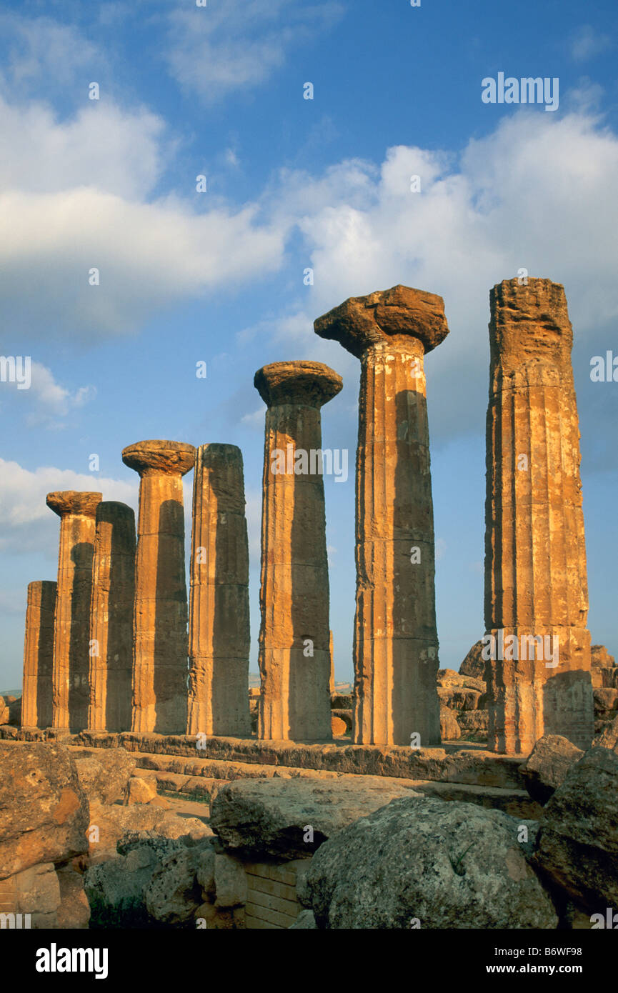 Tempel des Herakles im Tal der Tempel in der Nähe von Agrigento Sizilien Italien Stockfoto