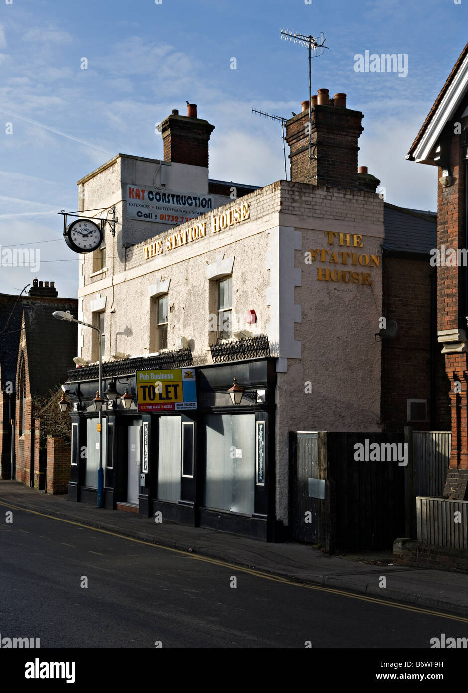 Die geschlossene Station Hotel in Tonbridge, Kent, England Stockfoto