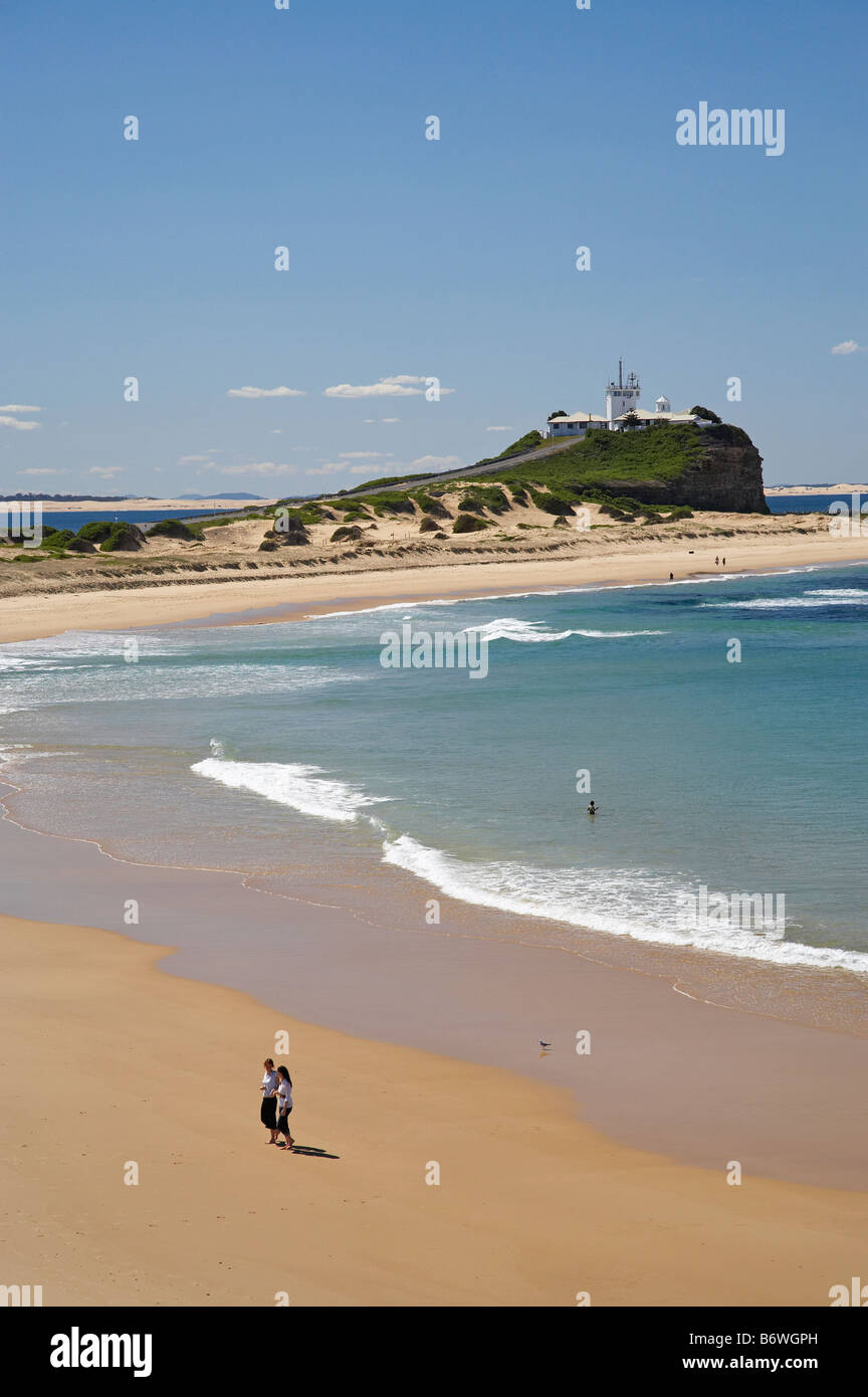 Nobbys Strand und Nobbys Kopf Newcastle, New South Wales Australien Stockfoto