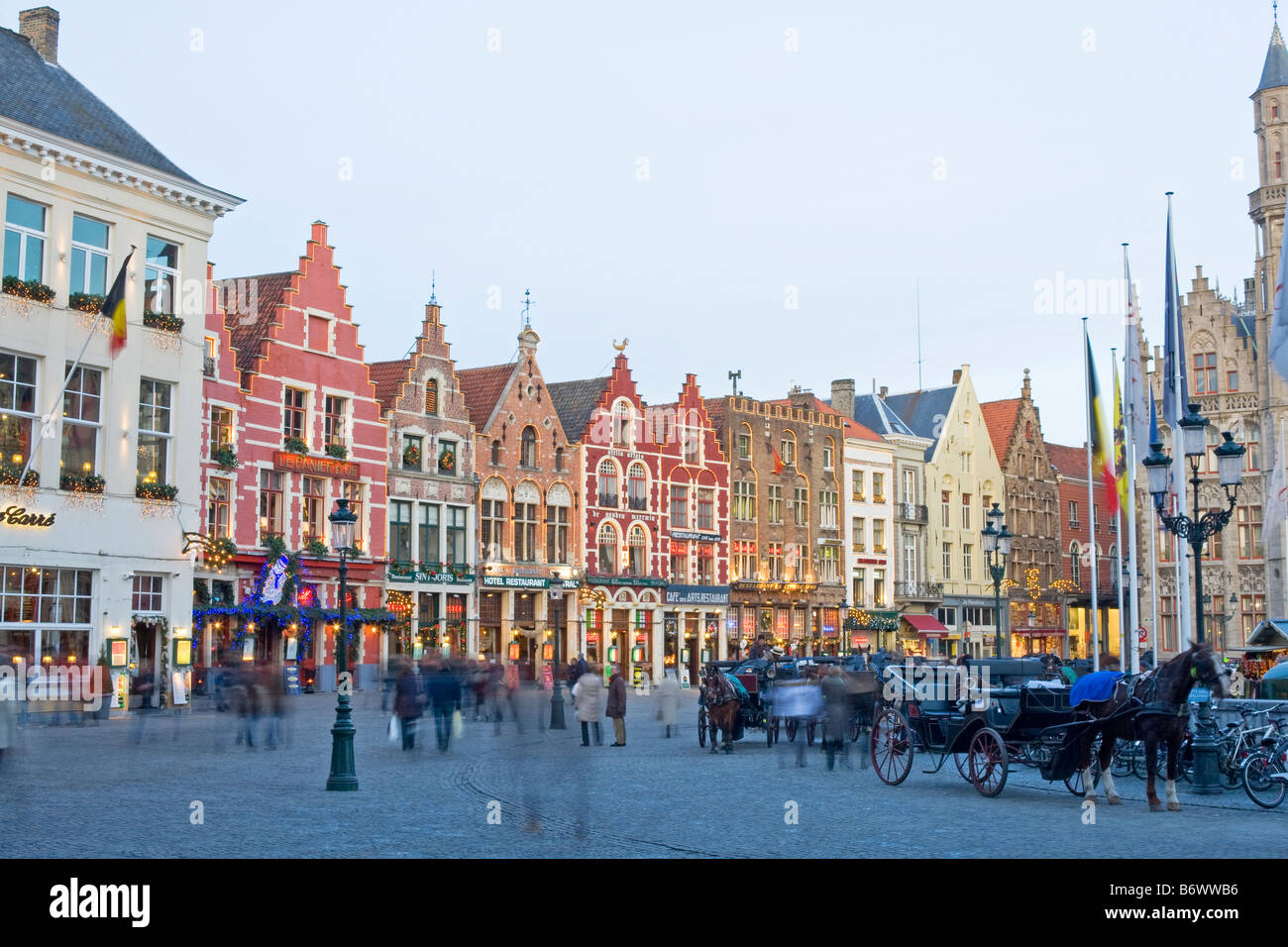 Markt an Weihnachten Brügge Belgien Stockfoto
