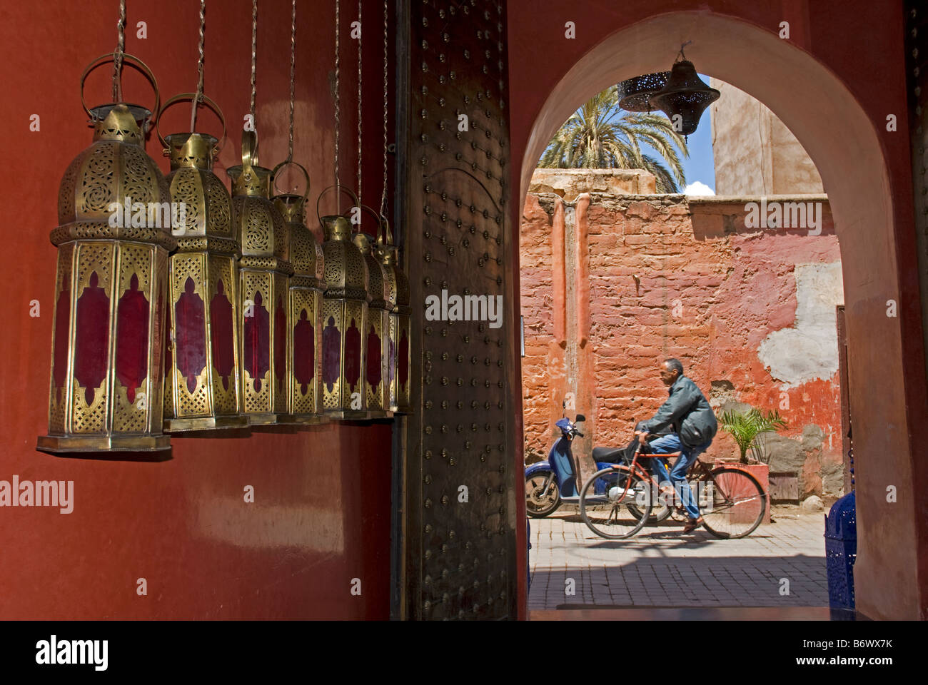 Marokko, Marrakesch, Marche des Epices. Eidechsen auf Verkauf im Spice Market. Stockfoto