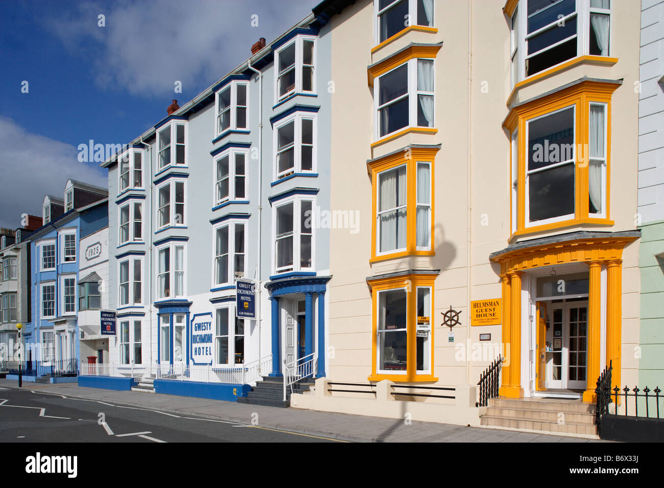 Aberystwyth Marine Terrasse viktorianischen Stil Gebäude Ceredigion Wales UK Stockfoto