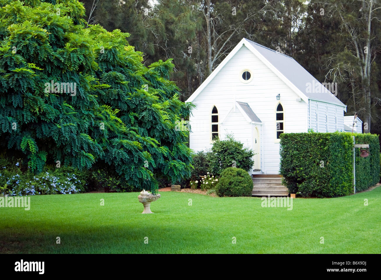 Eine walisische Kirche verlegt, das Hunter Valley-Australien Stockfoto