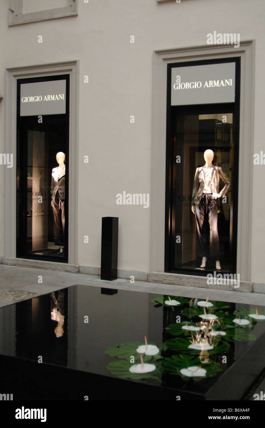 Giorgio Armani Shop Via Montenapoleone Mailand Stockfoto