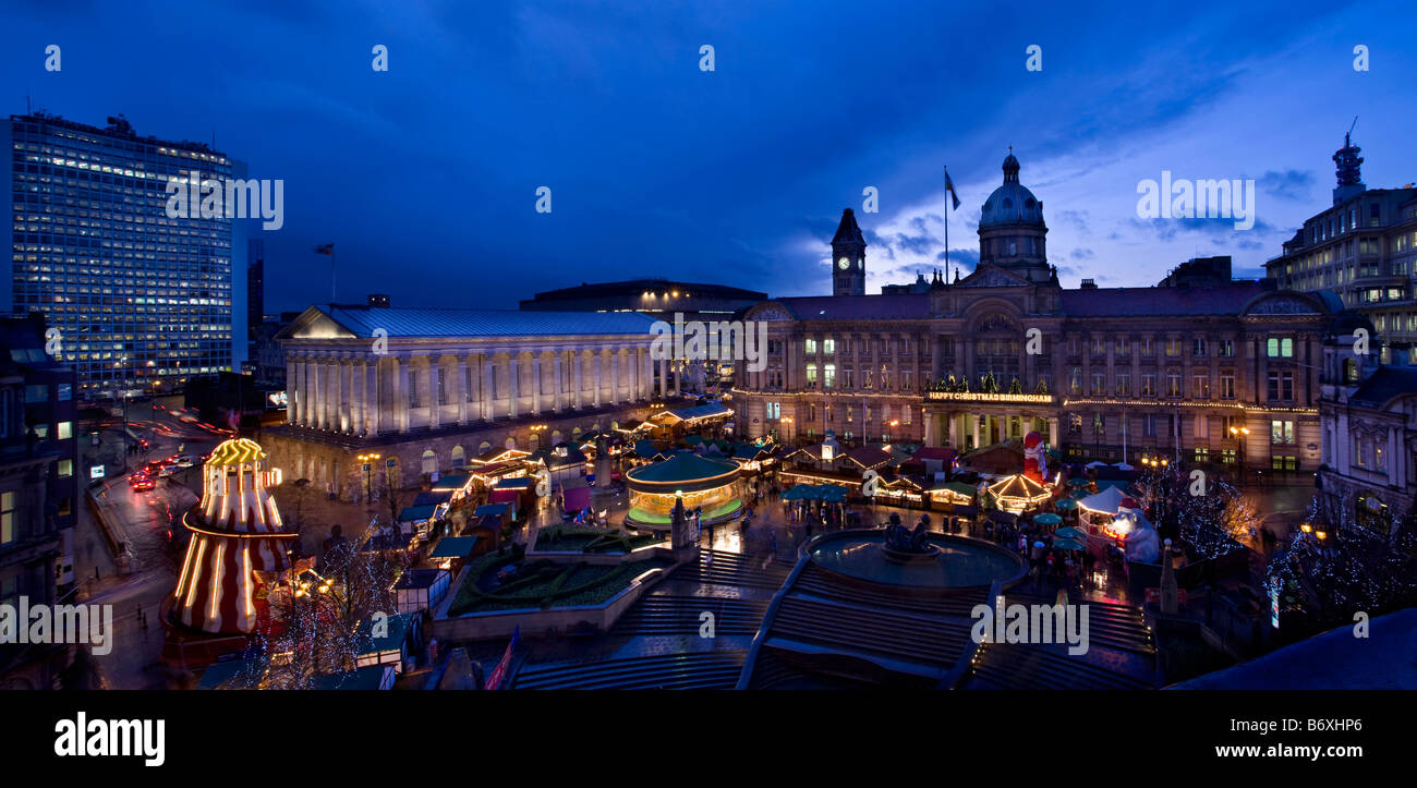 Weihnachtsmarkt in Victoria Square, Birmingham, Midlands, england Stockfoto