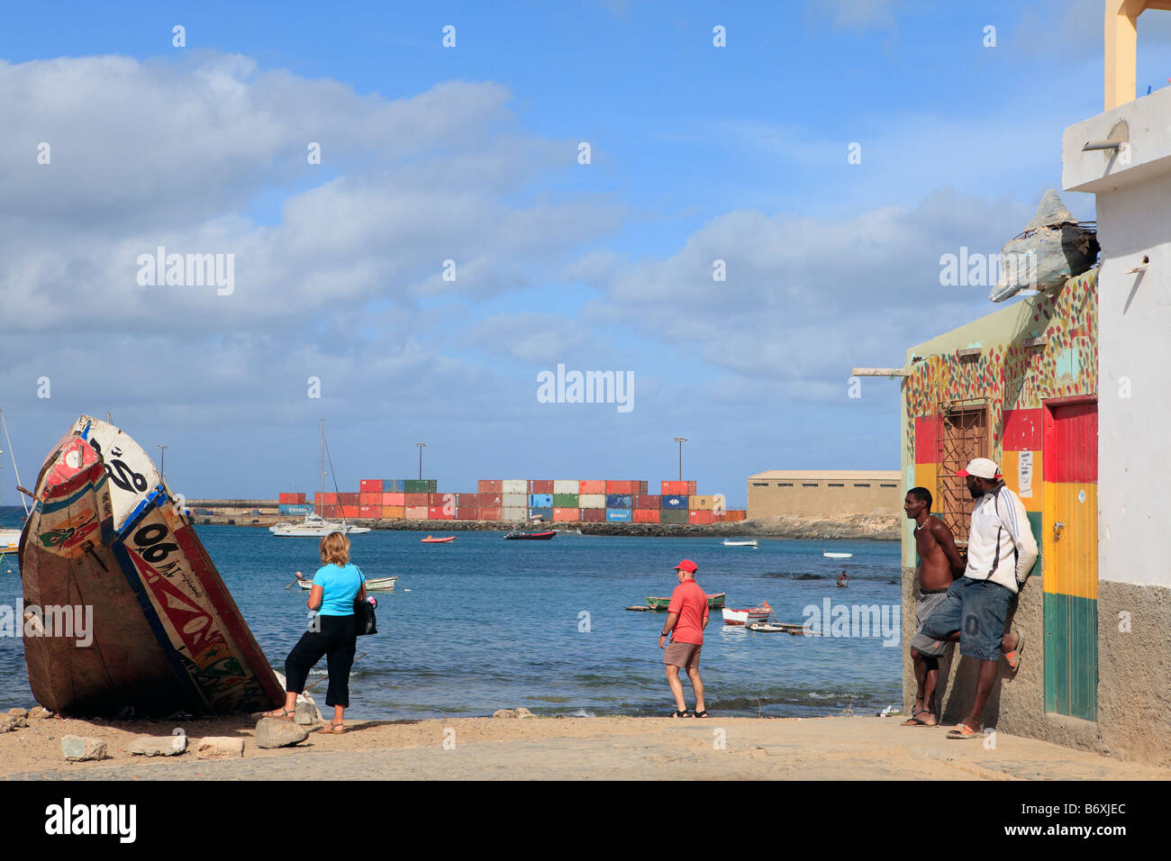 Kap Verde Inseln Boa Vista Sal Rei Hafen Stockfoto