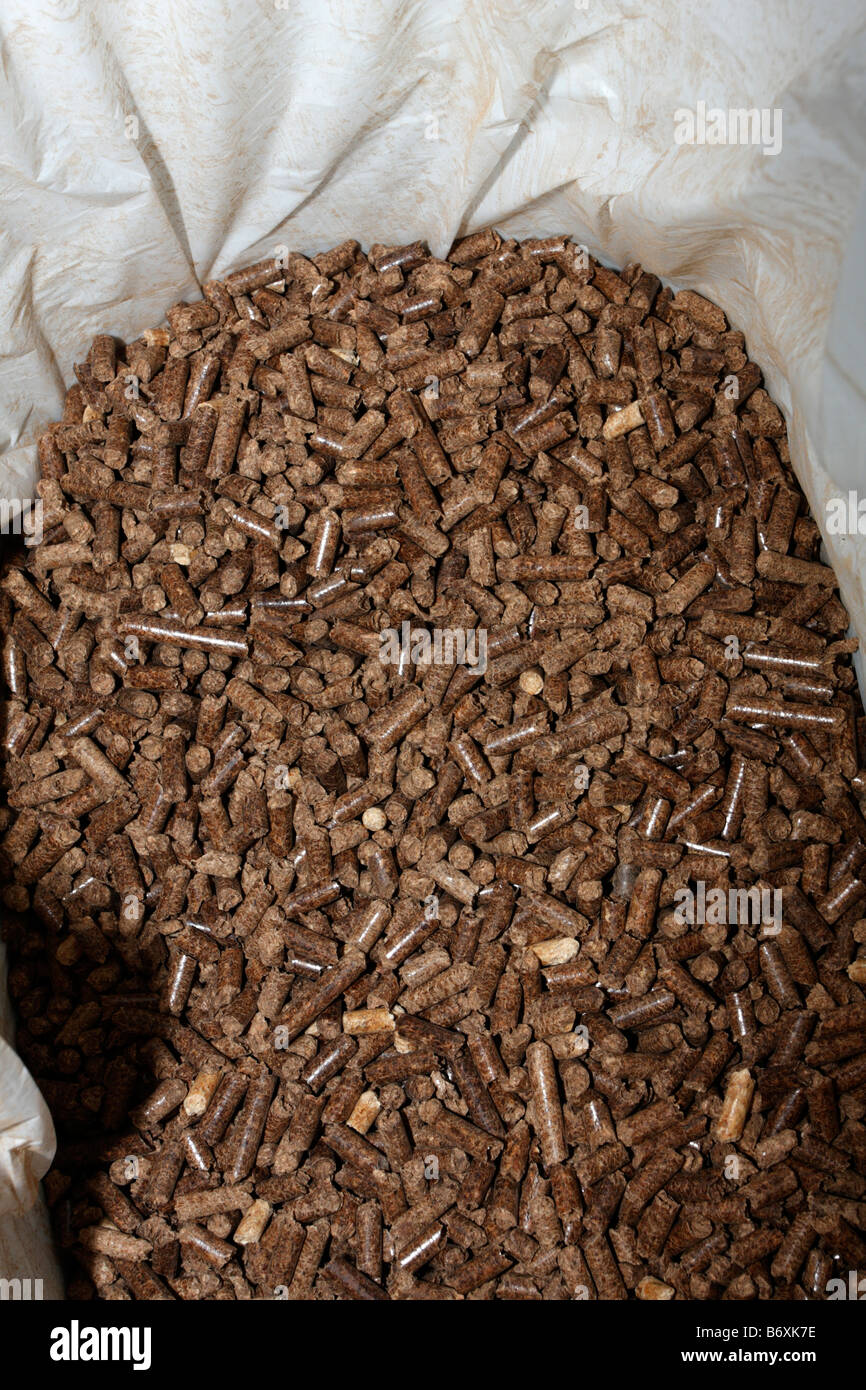 Hartholz-Pellets Stockfoto