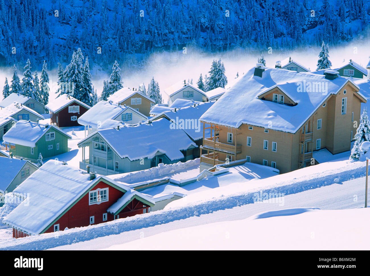 Das Dorf Flaine in Savoie-Frankreich Stockfoto