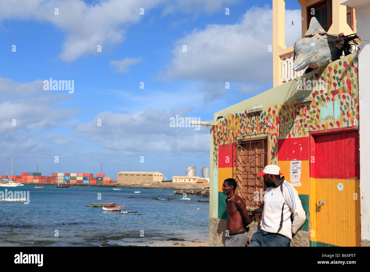 Kap Verde Inseln Boa Vista Sal Rei Hafen Stockfoto