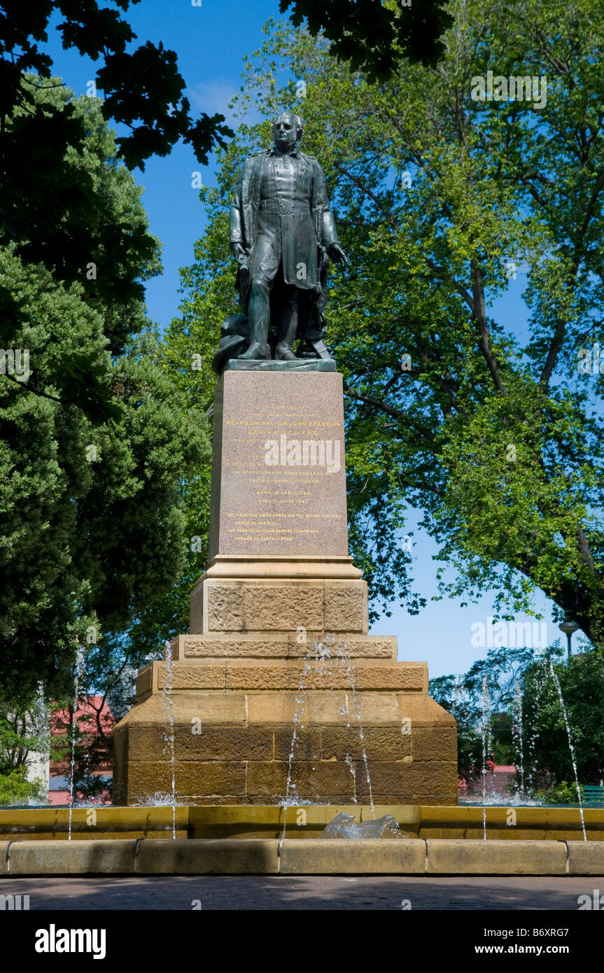 Denkmal zum Sir John Franklin Gouverneur von Tasmanien und Arctic Explorer in Franklin Square in Hobart Stockfoto