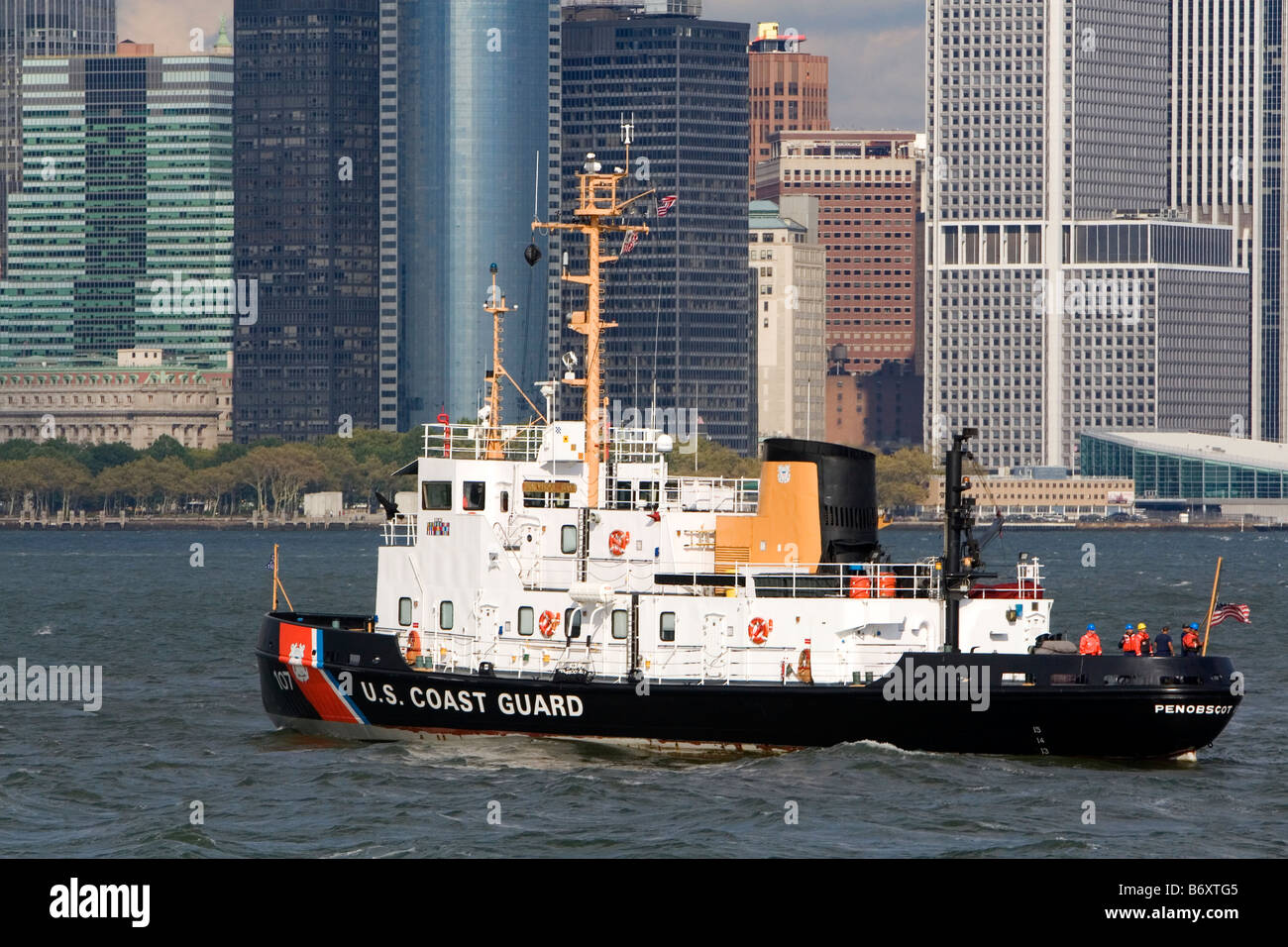US Coast Guard Penobscot Bay Kutter im Hafen von New York-New York-USA Stockfoto