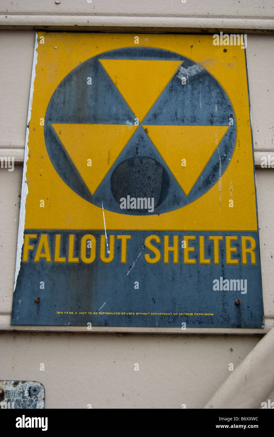 Atomschutzbunker Zeichen Stockfoto