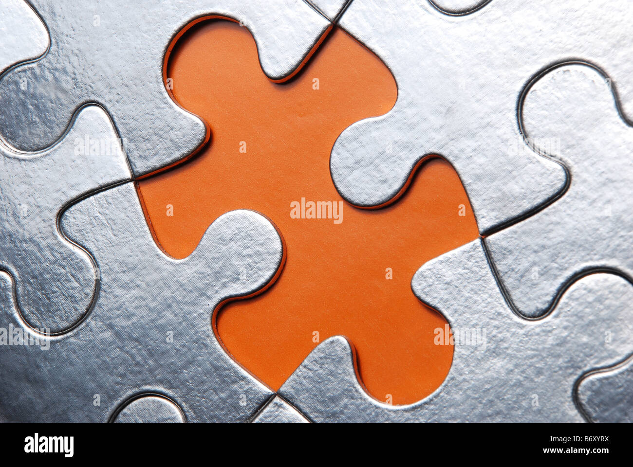 abstrakte Puzzle-Hintergrund mit einem fehlenden Stück Stockfoto