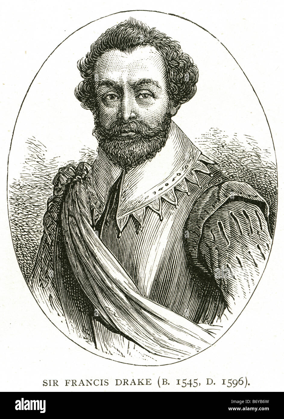Sir Francis Drake 1545 1596 Vice Admiral englischen Kapitän zur See Freibeuter Navigator Slaver Politiker elisabethanischen Stockfoto