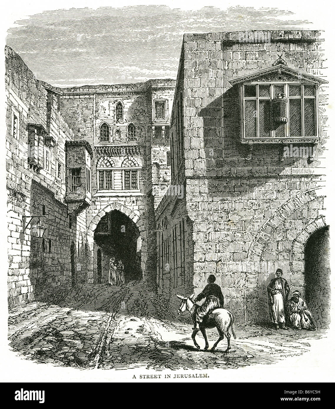 eine Straße in Jerusalem Jerusalem ist die Hauptstadt von Israel und die größte Stadt in Bevölkerung und Fläche, mit einer Bevölkerung von Stockfoto