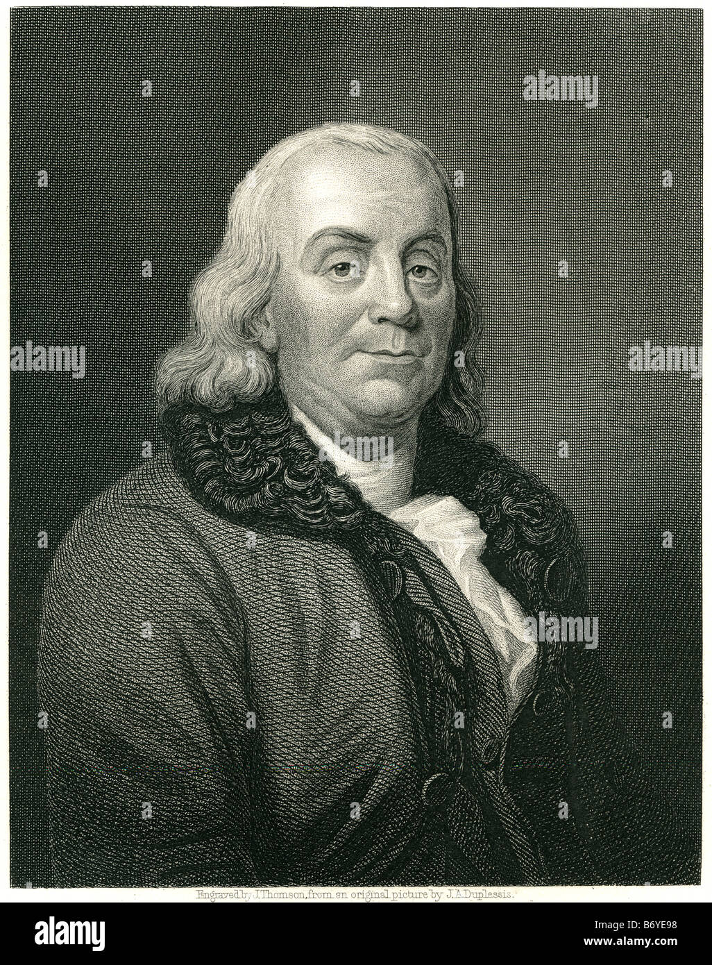 Benjamin Franklin (17. Januar 1706 [O.S 6. Januar 1705] – 17. April 1790) war einer der Gründerväter der Vereinigten Staaten Stockfoto