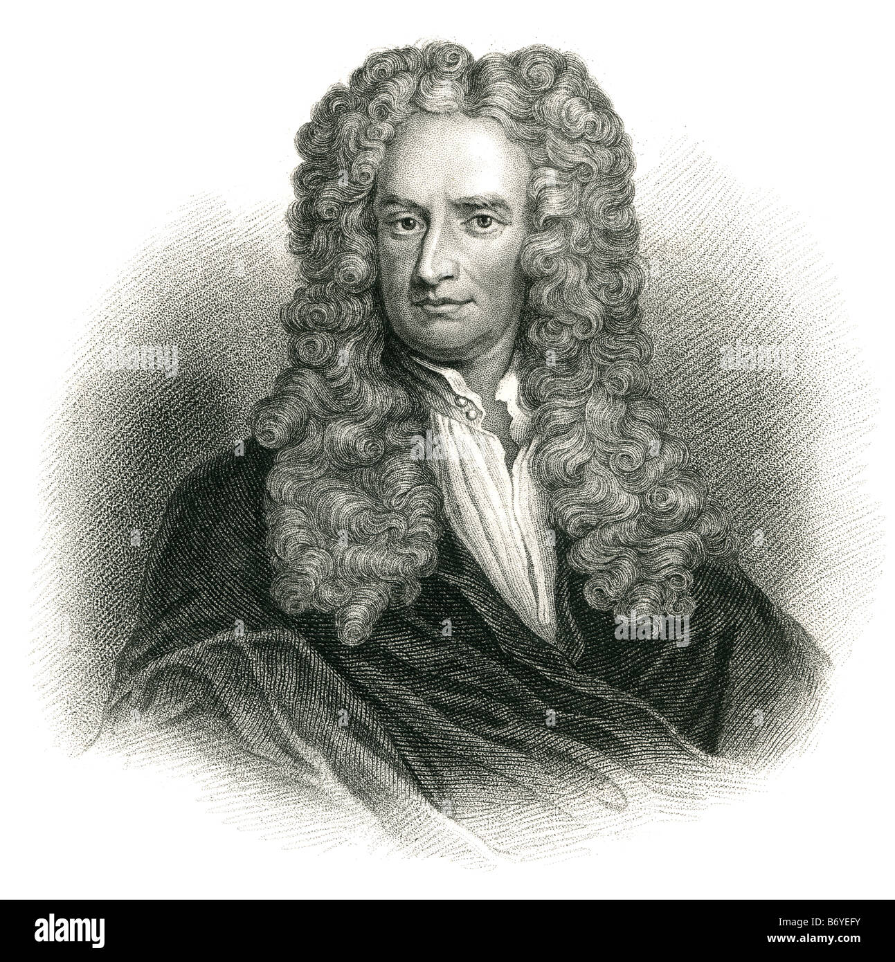 Sir Isaac Newton, FRS (4. Januar 1643 – 31. März 1727 [OS: 25. Dezember 1642 – 20. März 1727]) war ein englischer Physiker, Mathe Stockfoto