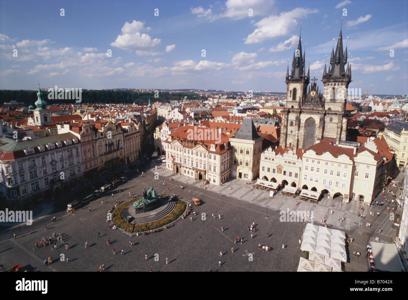 Blick über den alten Marktplatz, historischen Marktplatz in der Altstadt, Prag, Tschechische Republik Stockfoto