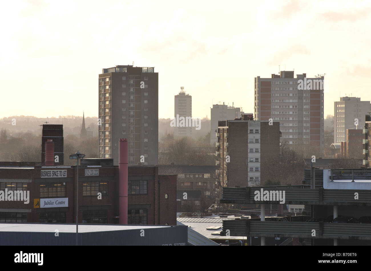 Hochhaus-Wohnungen in Birmingham, West Midlands, England, UK Stockfoto