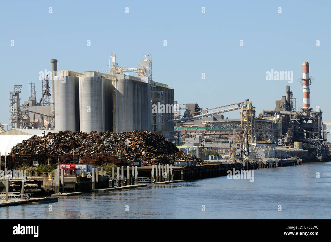 Industrial-Szene am Savannah River Georgia America USA Stockfoto