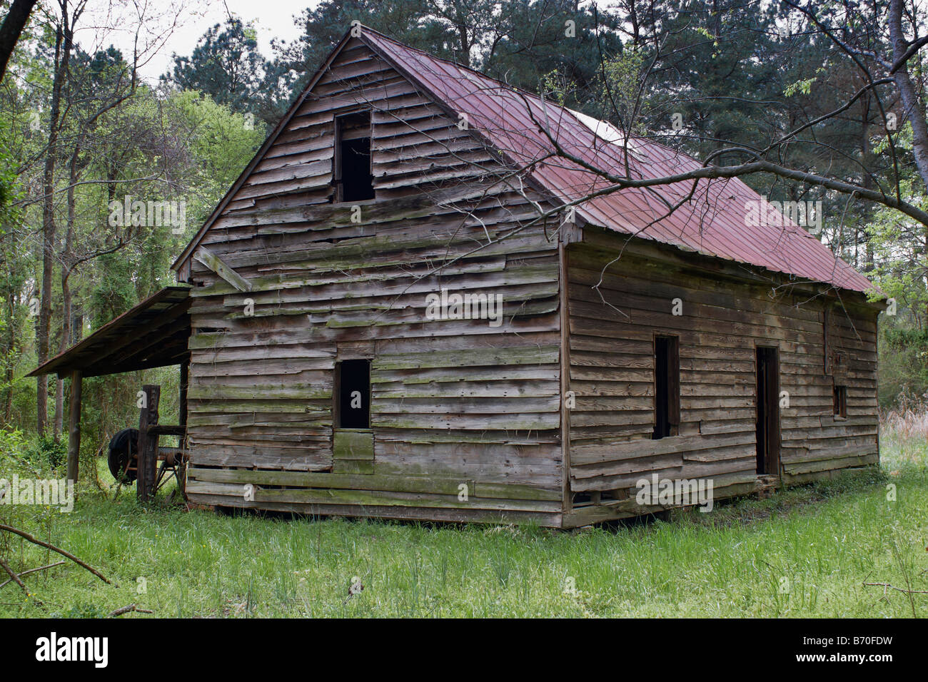 Das einzige verbleibende Slave Haus an Shirley Plantage Charles City Virginia Stockfoto