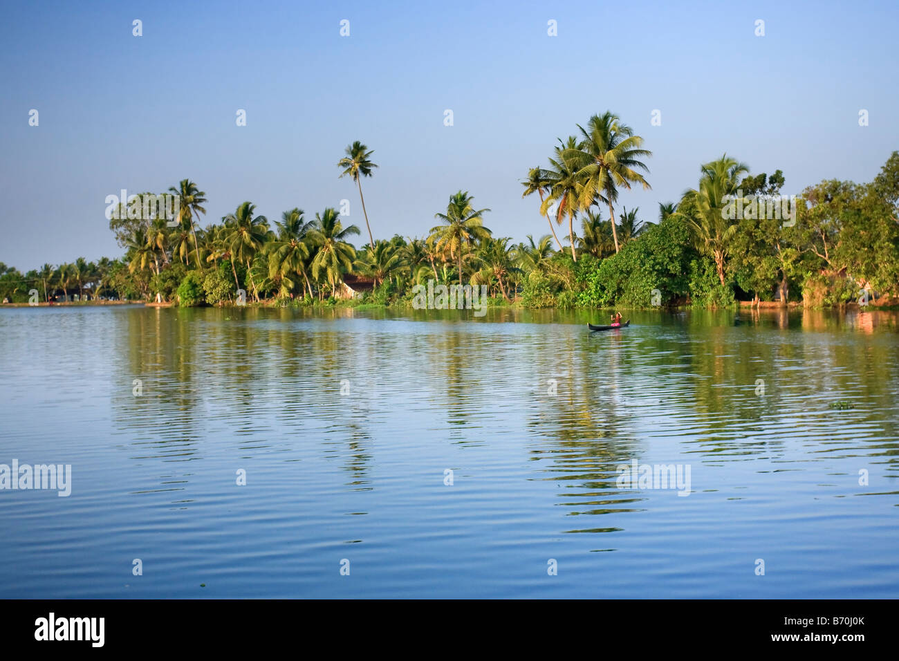 Kerala Backwaters in der Nähe von Allapuzha Kerala Süd-Indien Stockfoto