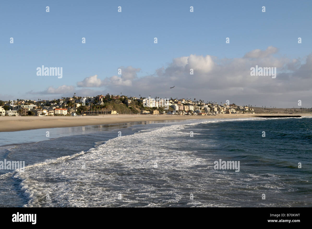 Blick nach Süden am Playa del Rey, Kalifornien Stockfoto