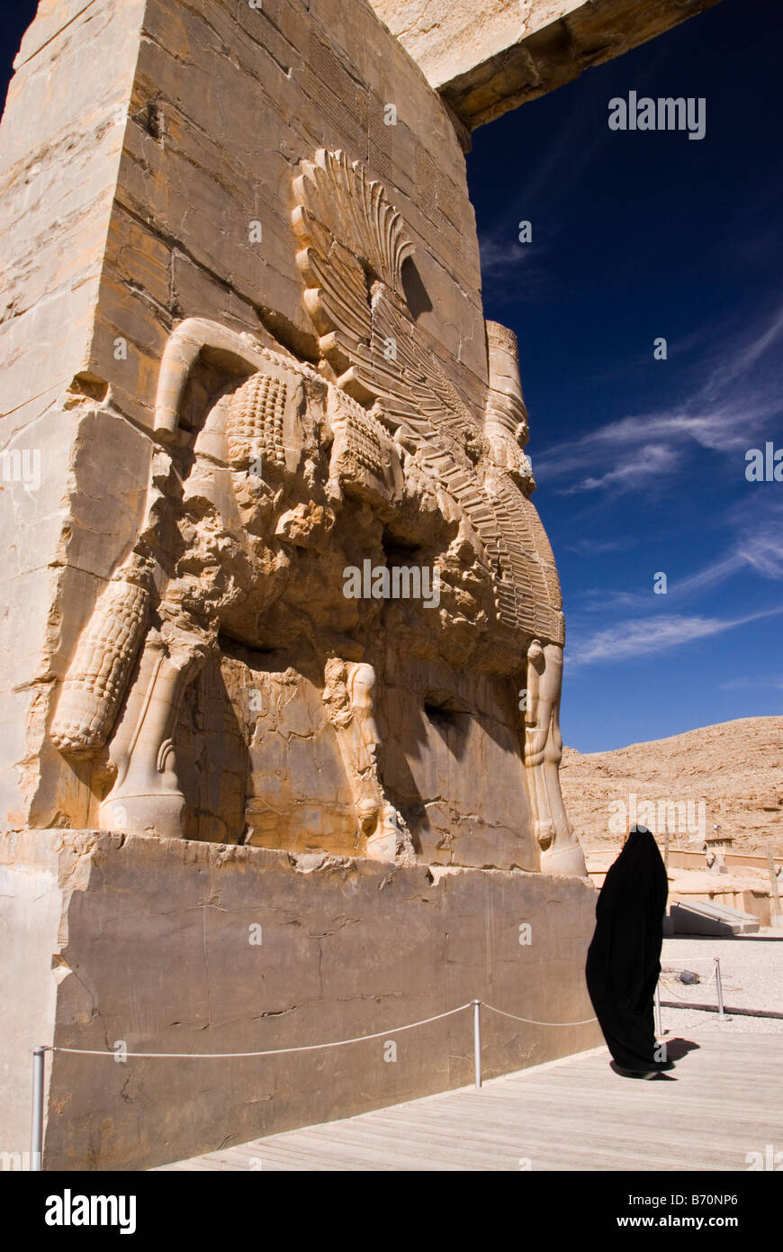 Tourist in Persepolis Iran Stockfoto