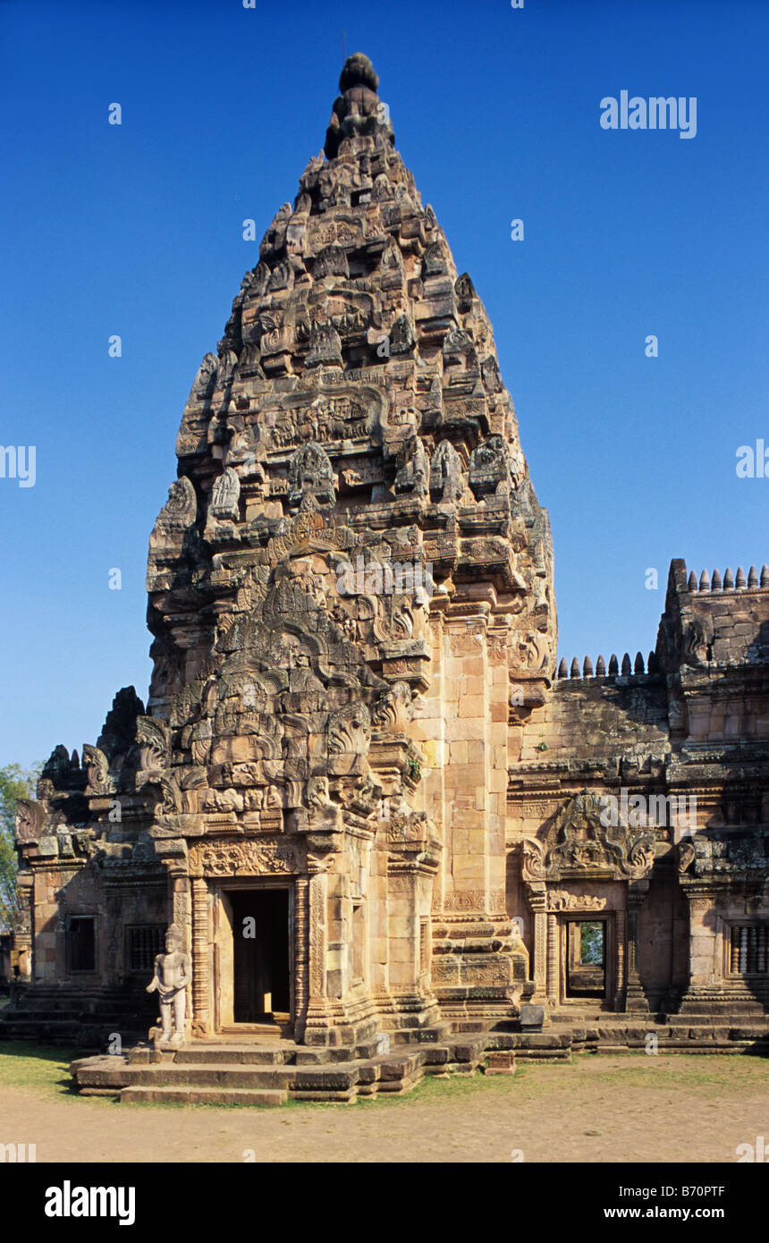 Khmer Maintower oder Prang des c10-12. Khmer-Tempel von Phanom Rung, Phanom Rung Historical Park, Nord-Ost Thailand Stockfoto