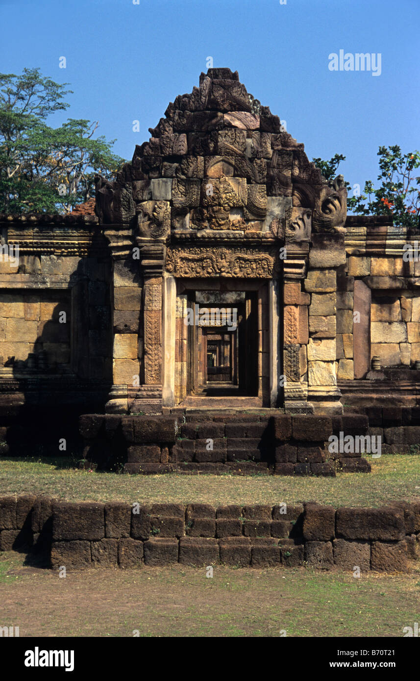 Südportal, die c10th Khmer-Tempel von Prasat Meuang Tam, Nordost-Thailand Stockfoto