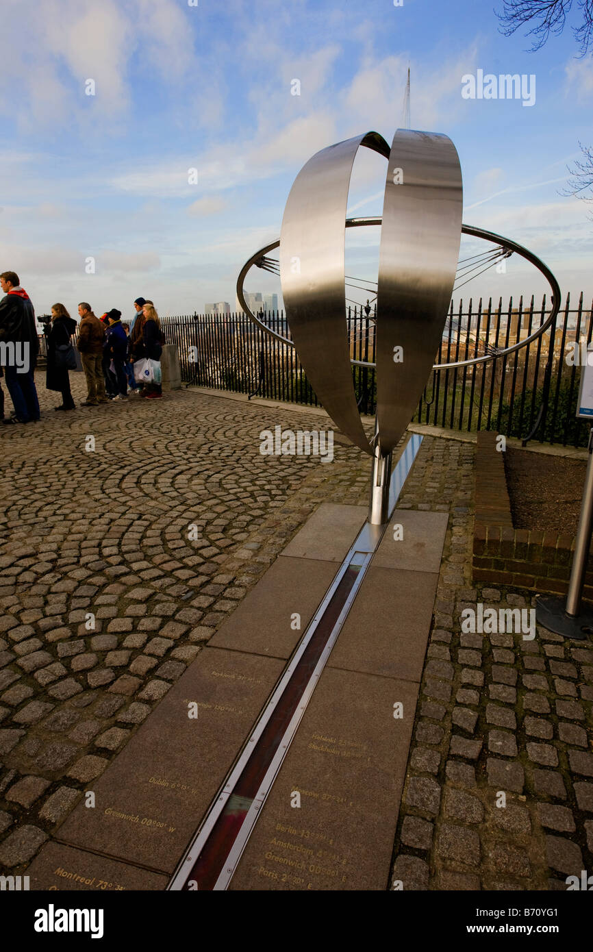 Greenwich Nullmeridian im Royal Observatory, London Stockfoto