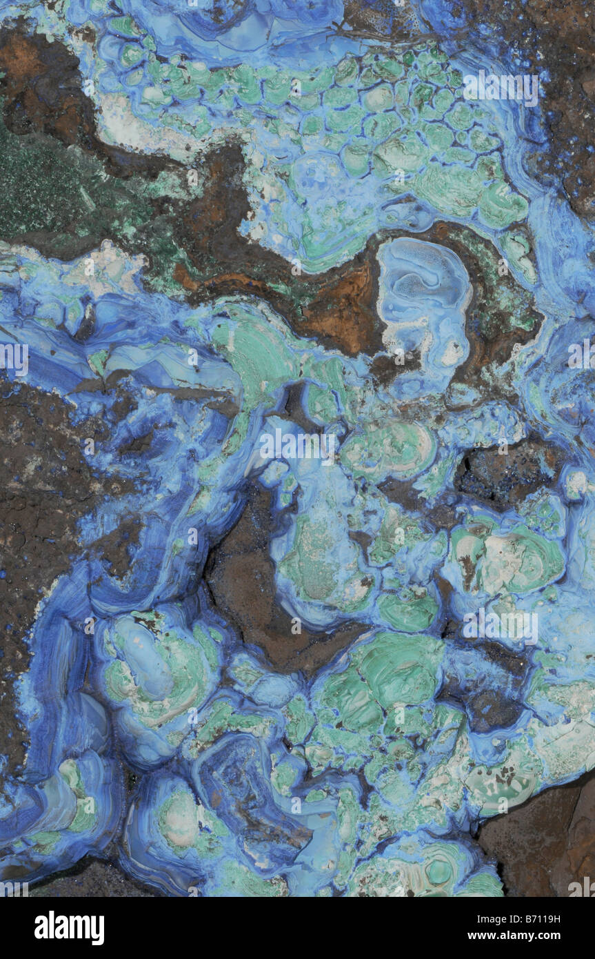 Blaue Azurit und Malachit Grün von Bisbee Arizona These sind Kupfer, Mineralien enthält Stockfoto