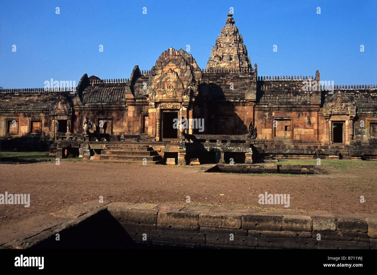 Ostfassade des c10-12. Khmer-Tempel von Phanom Rung, Phanom Rung Historical Park, Nord-Ost Thailand Stockfoto
