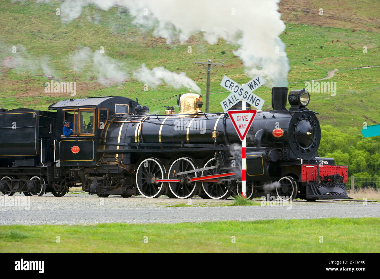 Neuseeland, Südinsel, Kingston in der Nähe von Queenstown. Dampfzug. Stockfoto