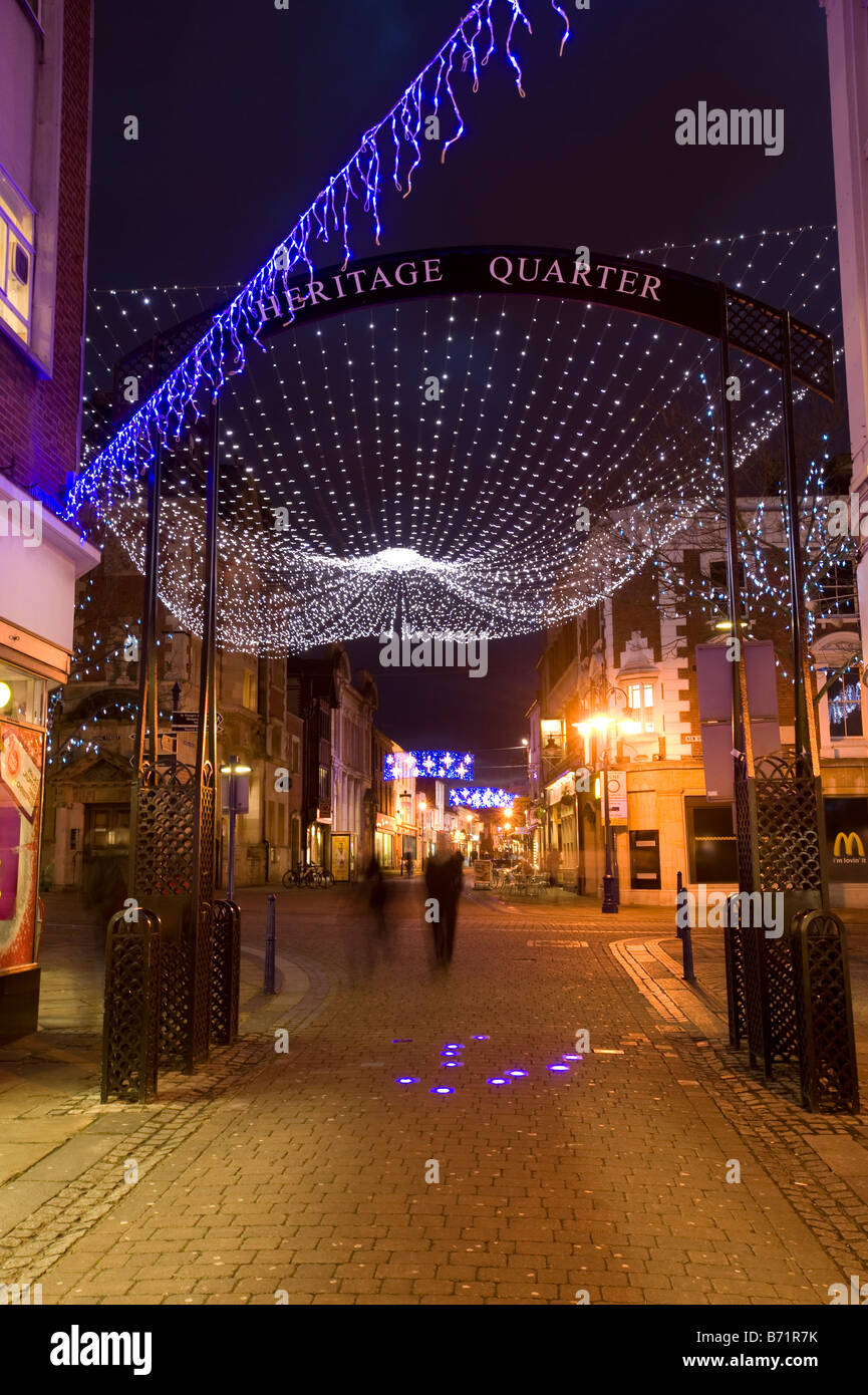 Weihnachtsbeleuchtung in Gravesend, Kent Stockfoto