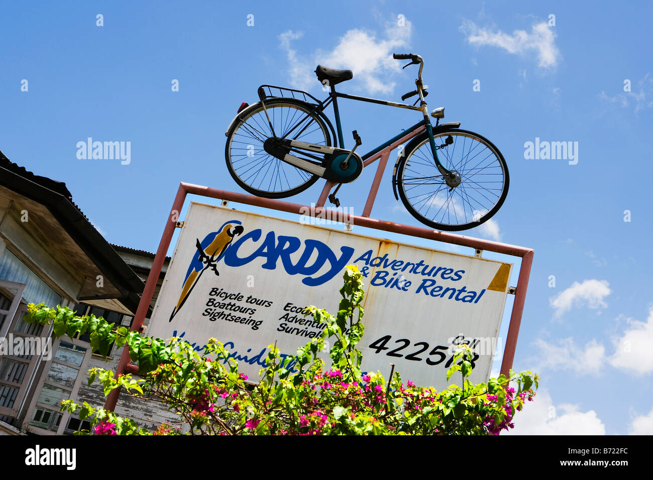 Suriname, Paramaribo, Fahrradverleih. Stockfoto