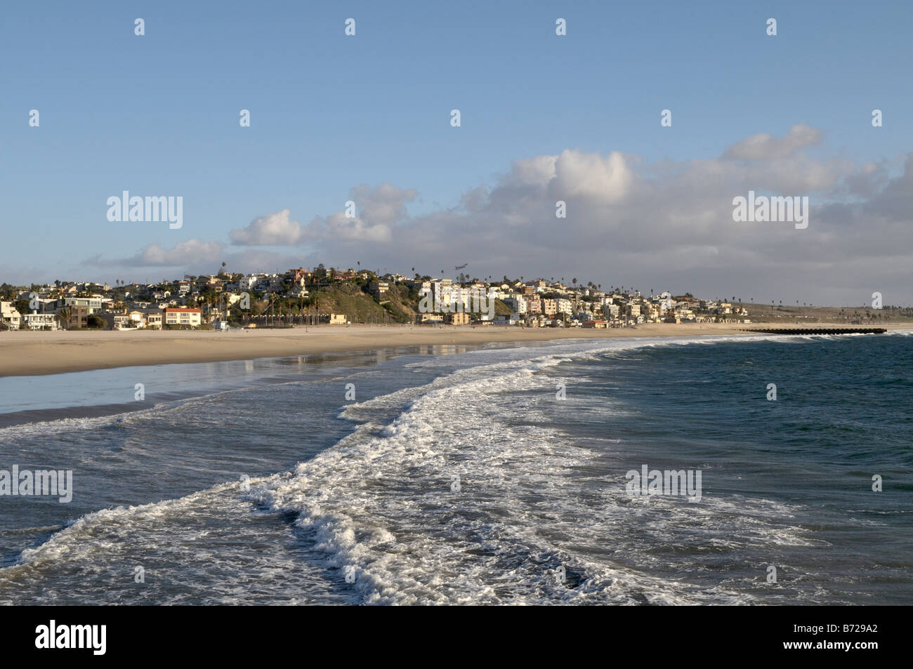 Blick nach Süden am Playa del Rey, Kalifornien Stockfoto