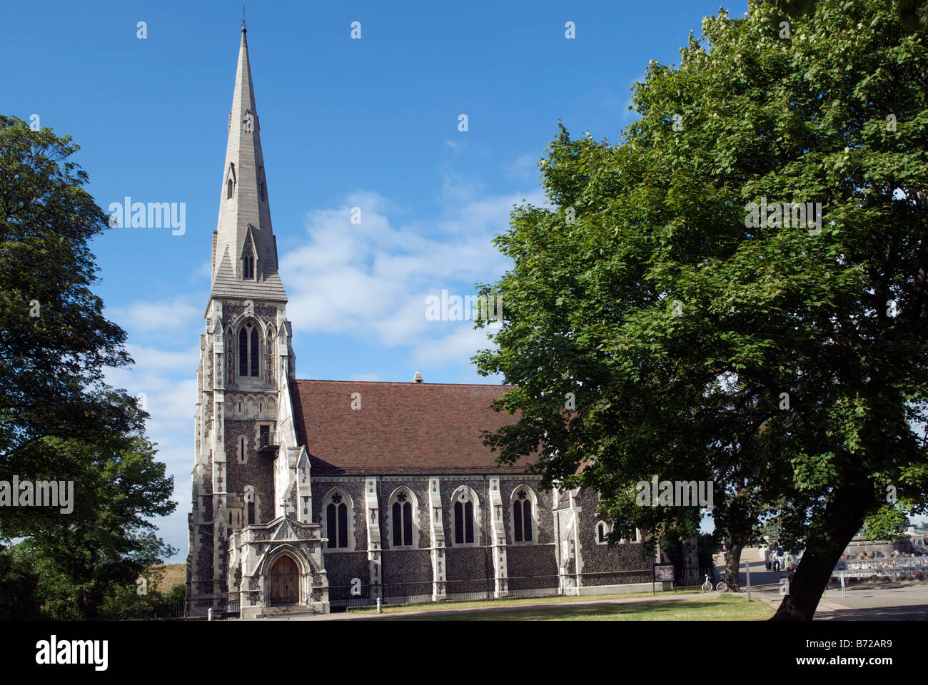 Die englische Kirche oder St Albans anglikanische Kirche Churchill Park Kopenhagen Dänemark Stockfoto